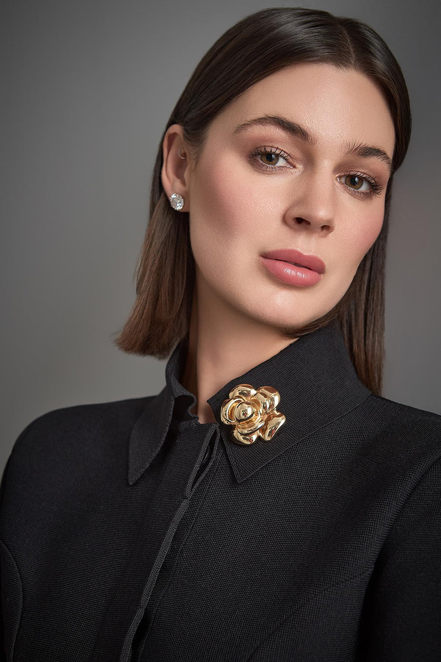 Join Us Gizli Düğmeli Peplum Siyah Triko