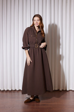 Missemramiss Chic Line Elbise Kahverengi