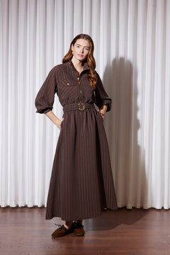 Chic Line Elbise Kahve