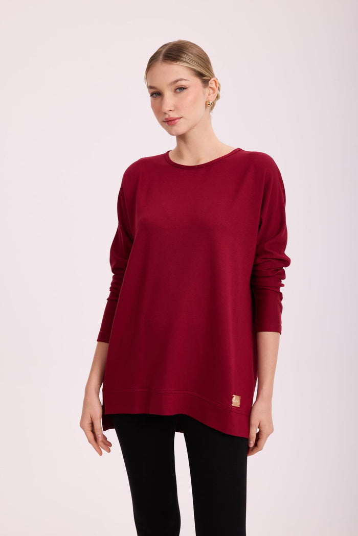 Missemramiss İpek Pamuk Bluz Bordo