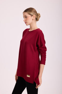 Missemramiss İpek Pamuk Bluz Bordo