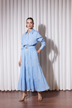 Missemramiss Summer Line Dress Açık Mavi